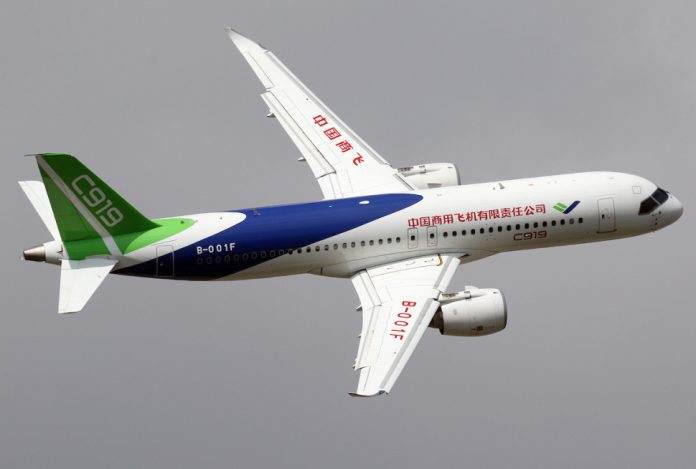 China C919's first commercial flight