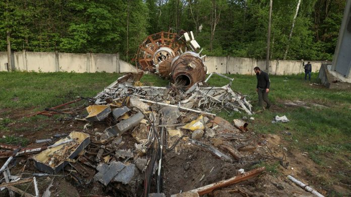 Russia targeted tv tower in kharkiv