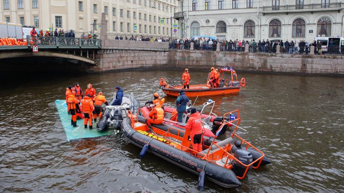 Passenger Bus Plunges Into St. Petersburg River