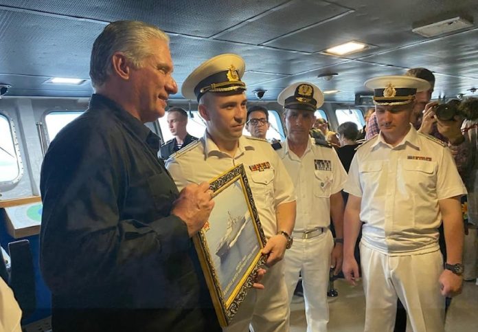 Cuban President Visits Russian Ship
