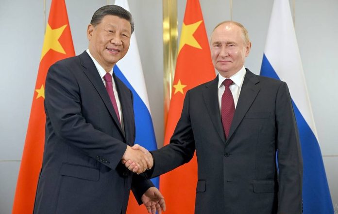 Chinese President Xi Jinping with Russian counterpart Vladimir Putin