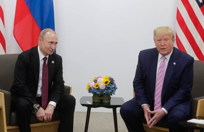 Rissian President Vladimir Putin and US former leader Donald Trump