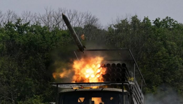 Russian multiple rocket launcher