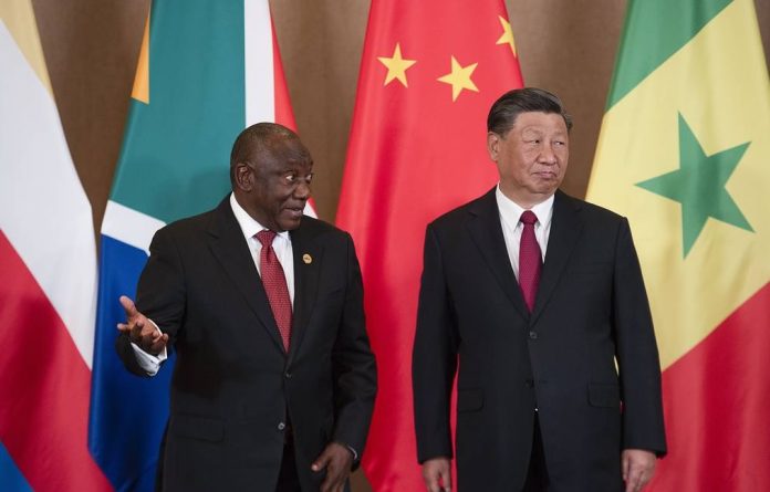 Chinese President Xi Jinping and South African President Cyril Ramaphosa