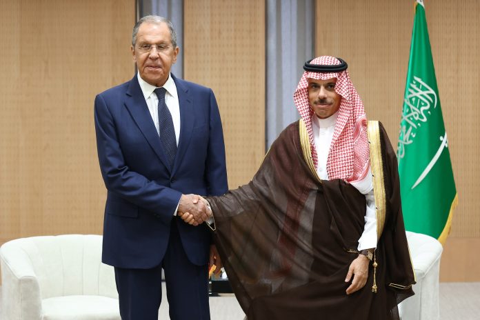 Russian foreign minister with his Saudi counterpart