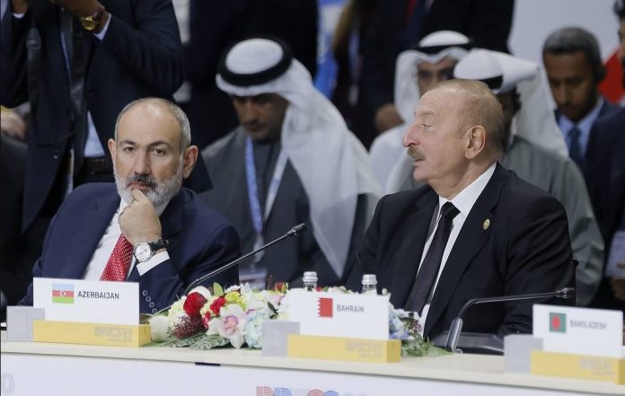 Azerbaijani President Ilham Aliyev and Armenian Prime Minister Nikol Pashinyan