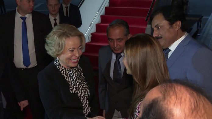 Valentina Matvienko arrives in Islamabad