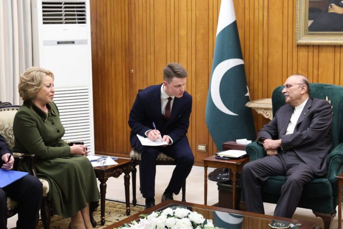 Speaker of the Federation Council Valentina Matvienko met with President of Pakistan Asif Ali Zardari