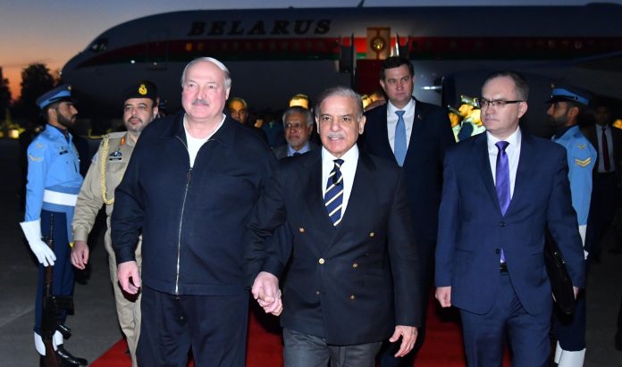 Belarusian President Alexander Lukashenko arrives in Pakistan