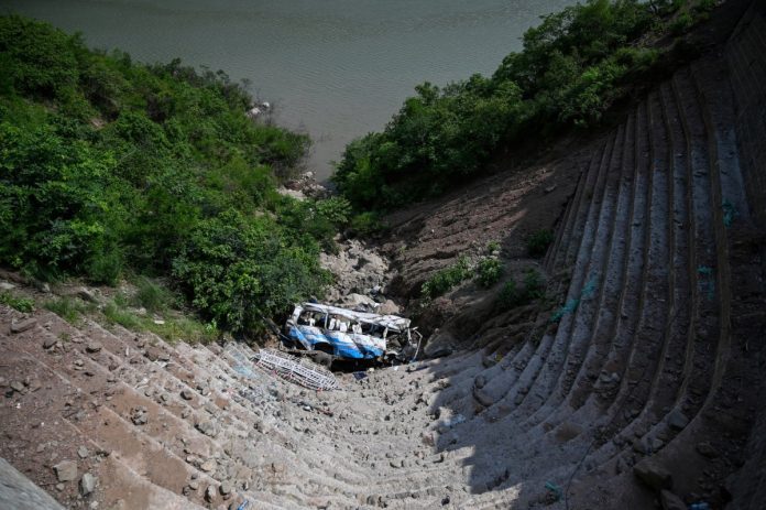 bus plunged into a river