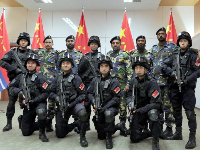 Pakistani and Chinese forces