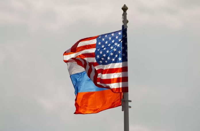 Russian and US flags