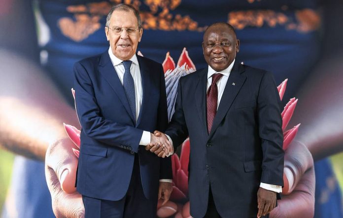 Sergey Lavrov and South African President