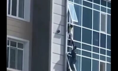 تین سالہ بچی کو آٹھویں منزل سے گرنے سے بچانے والا قازقستان کا بہادر شہری